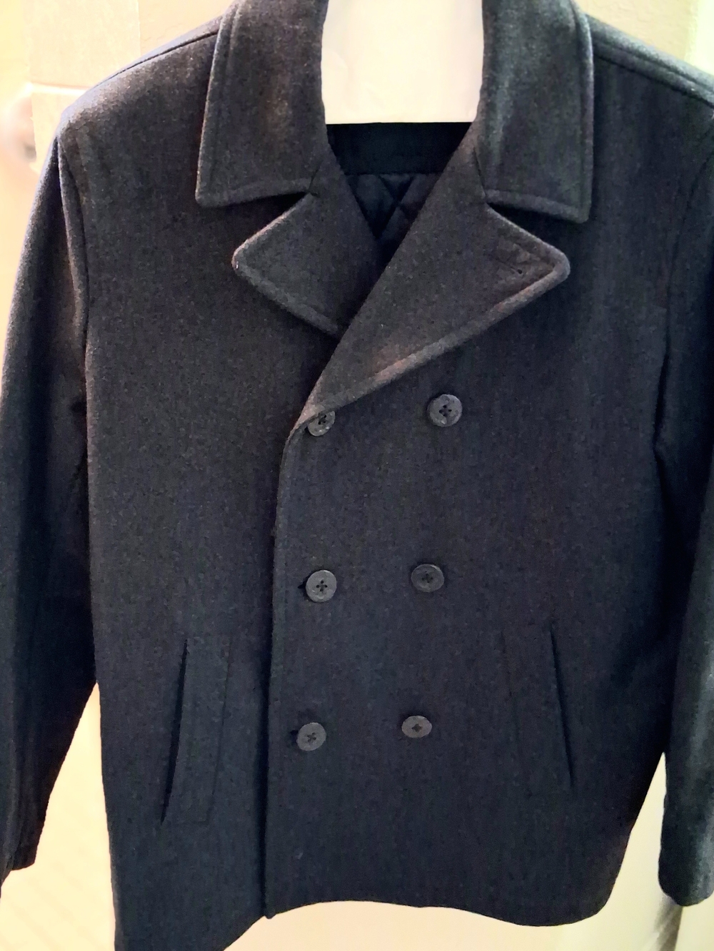 Tommy Hilfiger Dark Charcoal Double-Breasted Peacoat